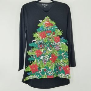 Knit haus Christmas tree long sleeve shirt size XS